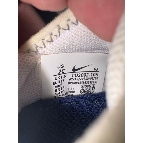 Baby Nike Air Max White and Navy Blue sz 2C - Picture 6 of 6